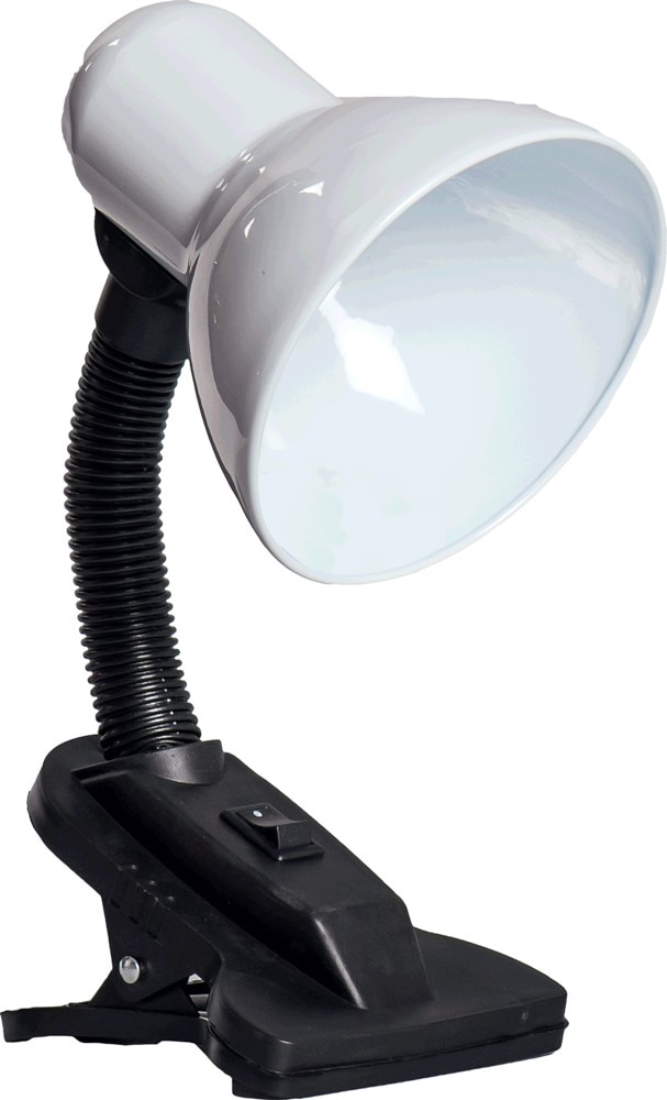 Lampa birou, clip, alb, 1 x E27, 60 W
