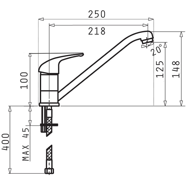 Pachet chiuveta PYRAMIS Classic, 1 cuva, picurator reversibil, compozit granit + baterie, bej