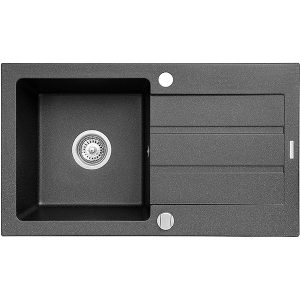 Pachet chiuveta PYRAMIS Classic, 1 cuva, picurator reversibil, compozit granit + baterie, negru