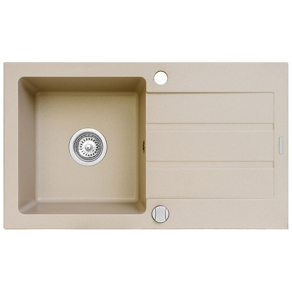 Pachet chiuveta PYRAMIS Econom, 1 cuva, picurator reversibil, compozit granit + baterie, bej