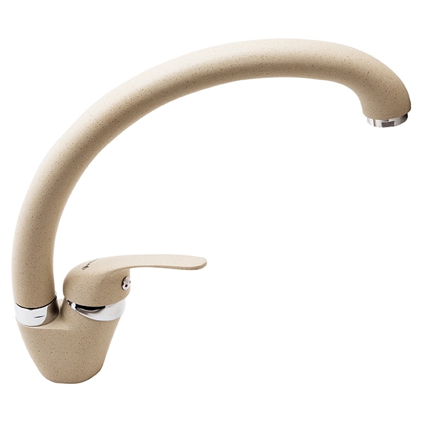 Pachet chiuveta PYRAMIS Econom, 1 cuva, picurator reversibil, compozit granit + baterie, bej