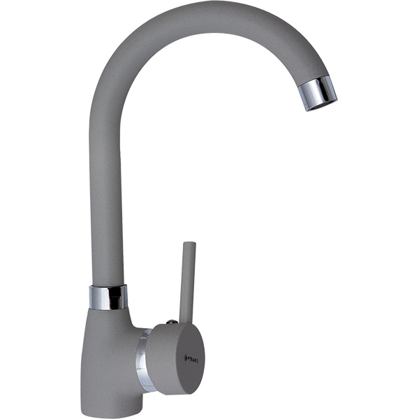 Pachet chiuveta PYRAMIS Round Elegant, compozit granit + baterie, gri