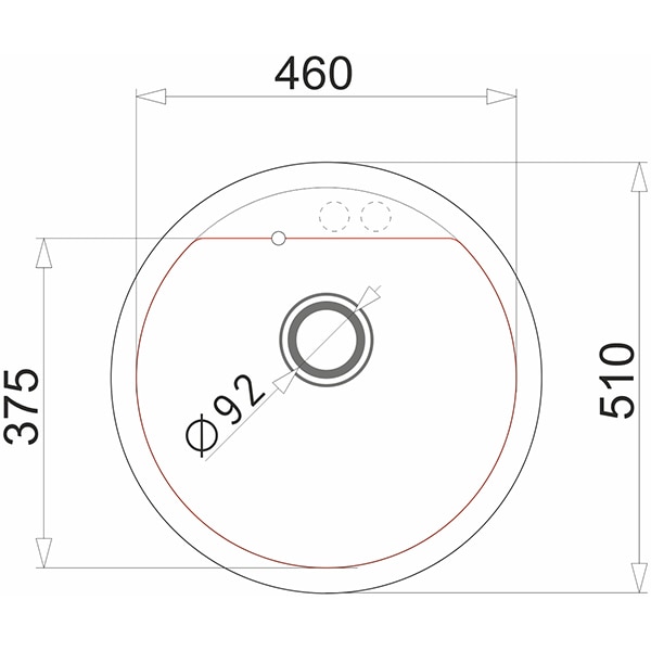 Pachet chiuveta PYRAMIS Round Elegant, compozit granit + baterie, carbune