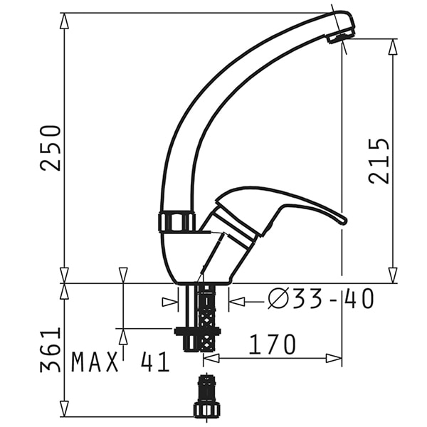 Pachet chiuveta PYRAMIS SR Mini, 1 cuva, picurator stanga, inox texturat + baterie, gri