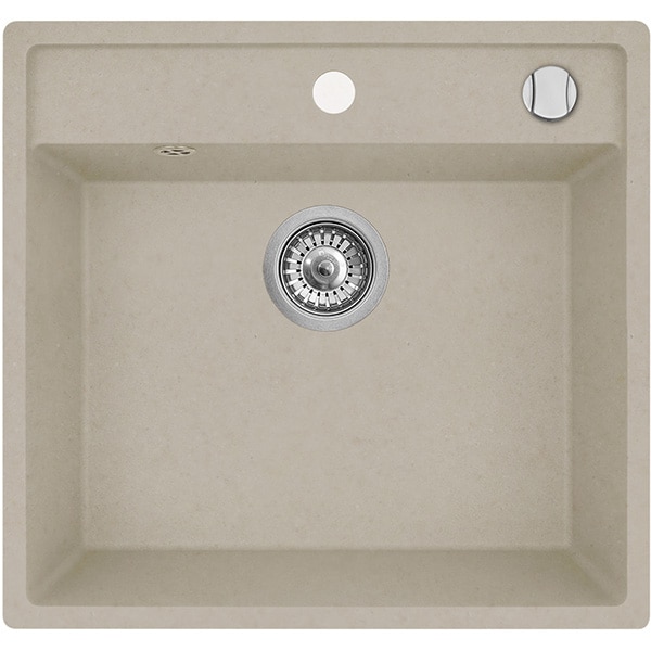 Pachet chiuveta PYRAMIS Pyrsoft Magico Square, compozit granit + baterie 202100274, bej