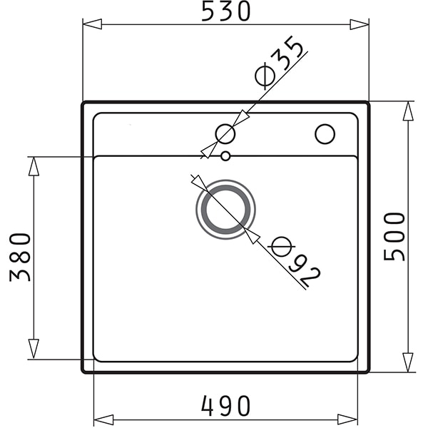 Pachet chiuveta PYRAMIS Pyrsoft Magico Square, compozit granit + baterie 202100288, negru