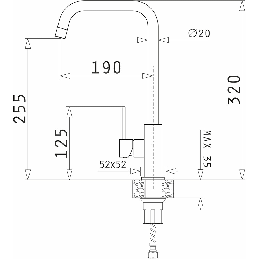 Baterie bucatarie PYRAMIS Eco Modern, alama, crom