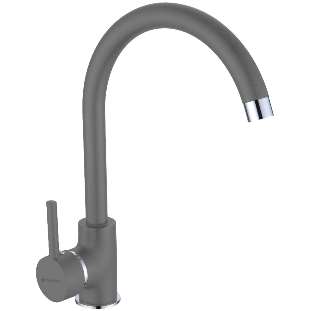 Pachet chiuveta PYRAMIS Altexia Aniversare 76, 1 cuva, picurator reversibil, compozit granit + baterie, gri