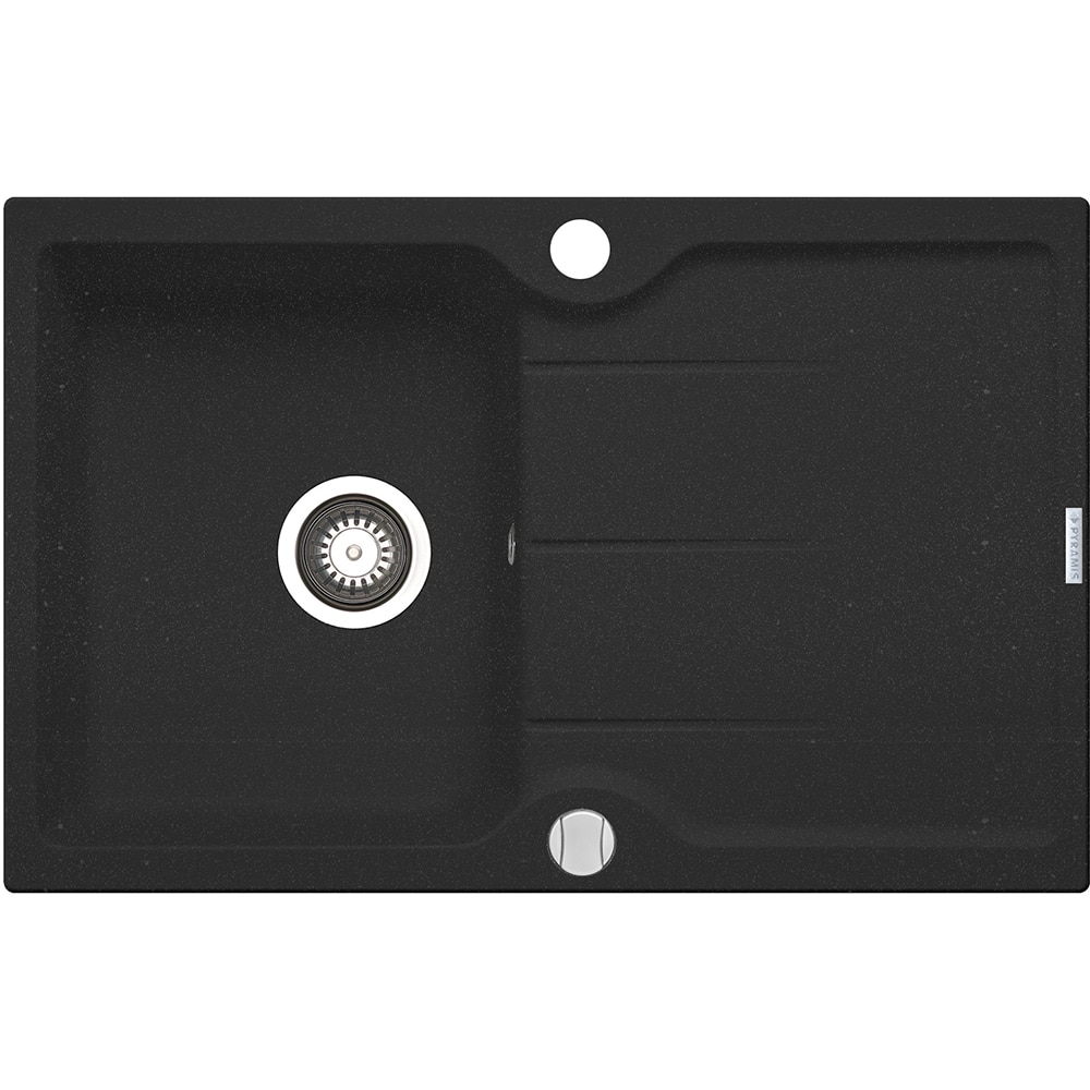 Pachet chiuveta PYRAMIS Chiuveta Altexia Bell 78, 1 cuva, picurator reversibil, compozit granit + baterie, negru