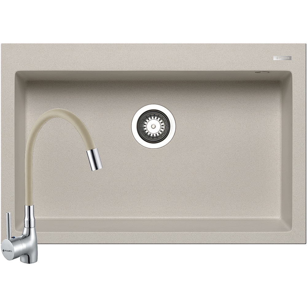 Pachet chiuveta PYRAMIS Chiuveta Altexia SQFL 76, compozit granit + baterie, bej