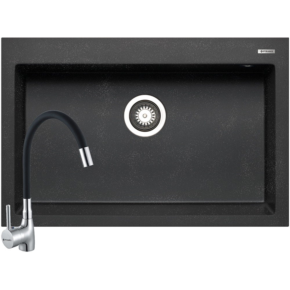 Pachet chiuveta PYRAMIS Chiuveta Altexia SQFL 76, compozit granit + baterie, negru