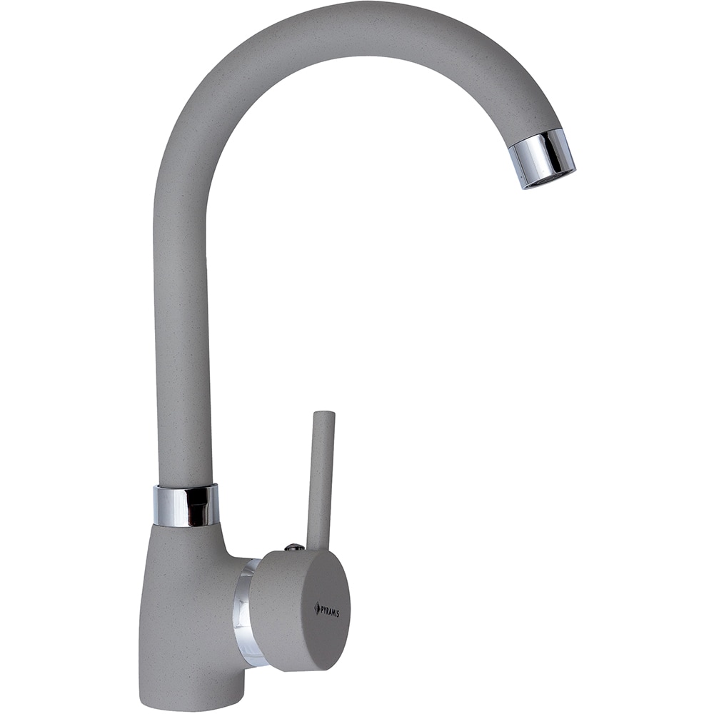 Pachet chiuveta PYRAMIS Pyrsoft Magico Square, compozit granit + baterie, gri