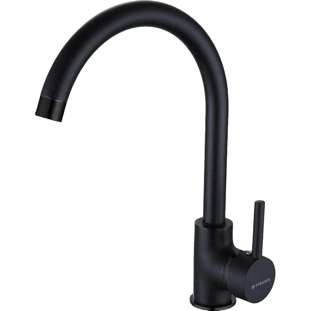 Pachet chiuveta PYRAMIS Star 76, 1 cuva, picurator reversibil, compozit granit + baterie, negru