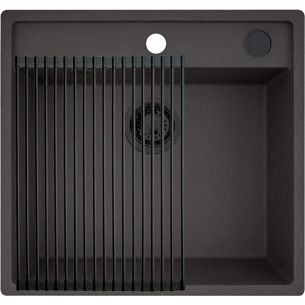 Chiuveta bucatarie PYRAMIS Star Square 55, 1 cuva, compozit granit, negru