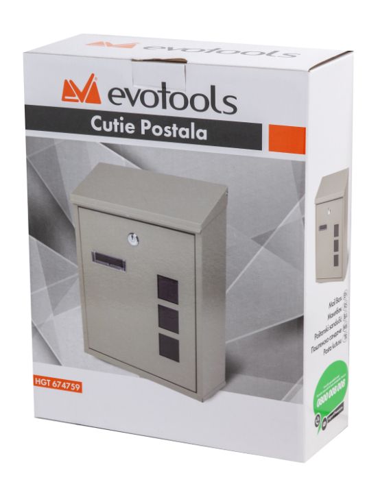 Cutie postala, cu capac, gri