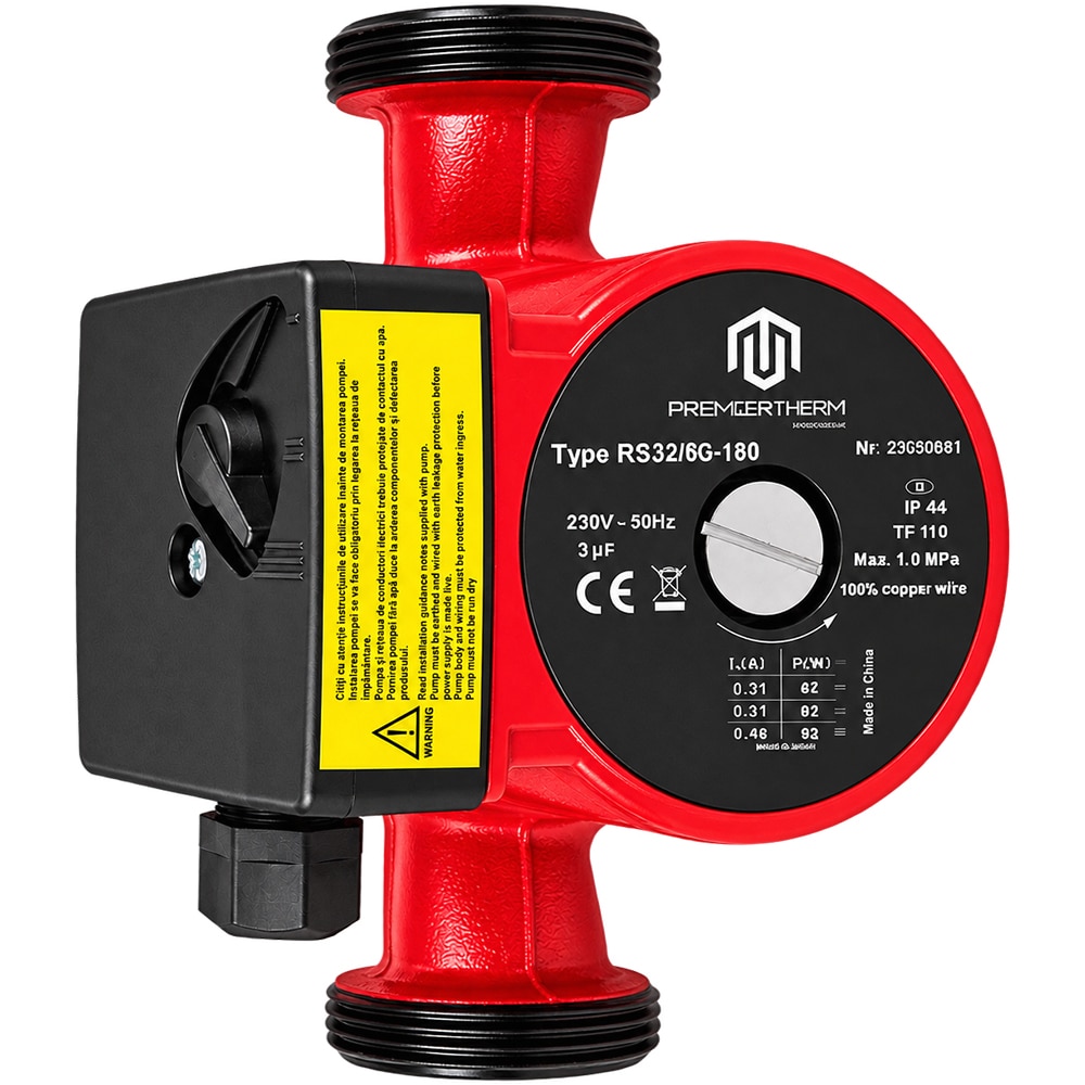 Pompa circulatie apa PREMIERTHERM RS 32/6G 180, 93W, 3.9 mc/h, 10 bar, 180 mm