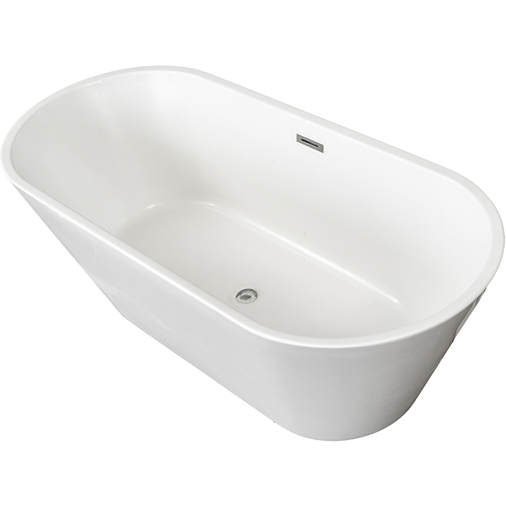 Cada baie freestanding Bresi Well, acril, 170 x 75 x 58 cm, alb