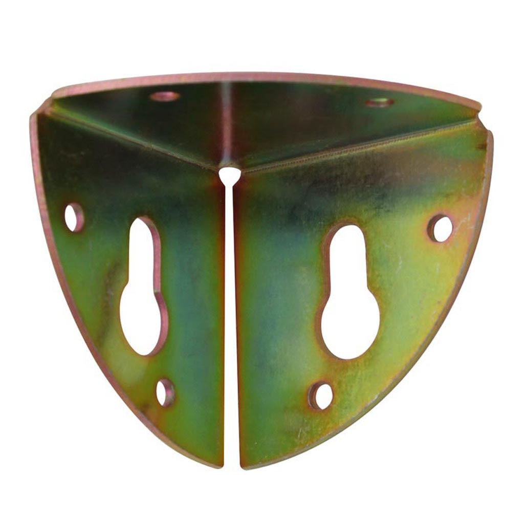 Coltar fixare mobila, 37 x 37 mm, zincat galben 