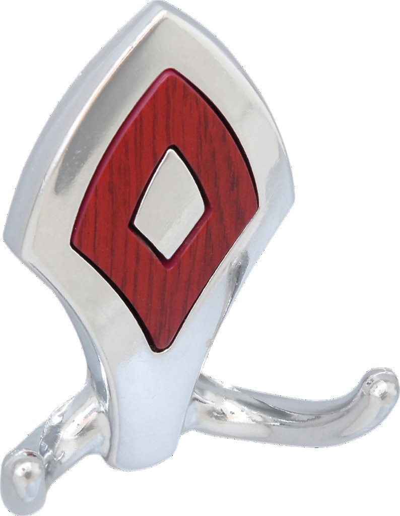 Cuier metalic, 2 carlige, stejar/crom 