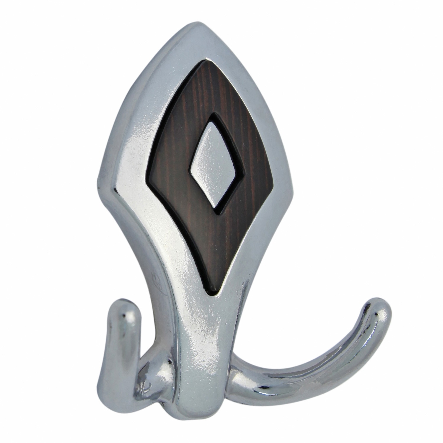 Cuier metalic, 2 carlige, wenge si crom 