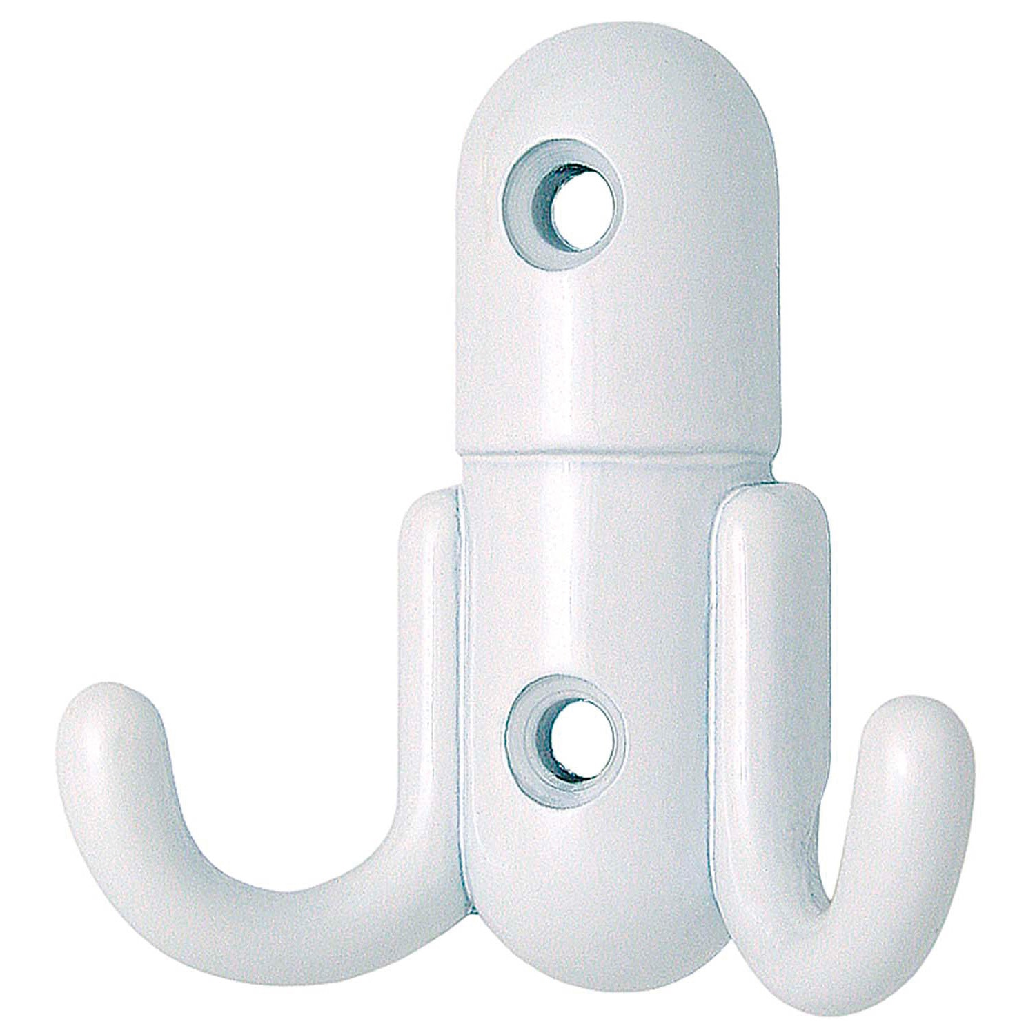 Cuier metalic, 2 carlige, alb 