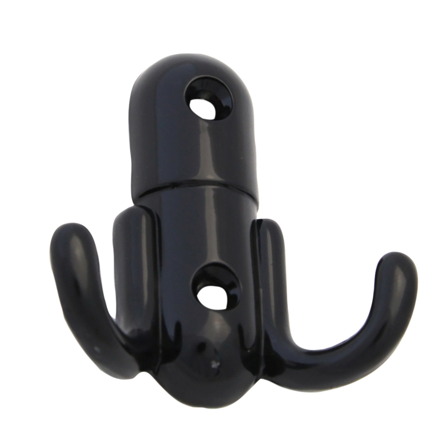 Cuier metalic, 2 carlige, negru 