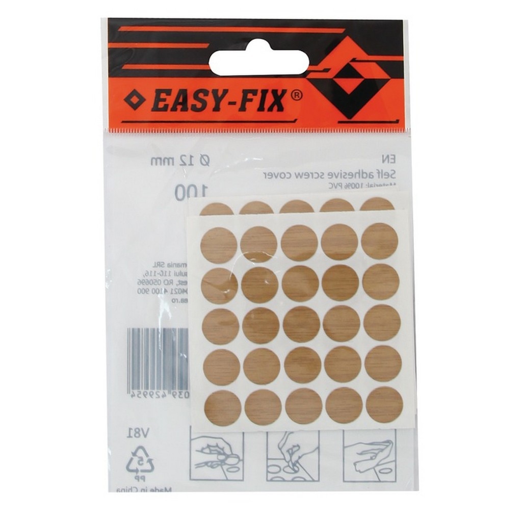 Capac autoadeziv pentru mascare subururi, 12 mm, culoare stejar, 100 bucati 