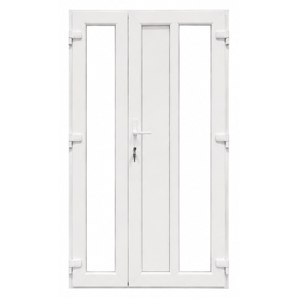 Usa exterior FENSTERWELT, cu geam, dreapta, PVC, 120 x 205 cm, alb