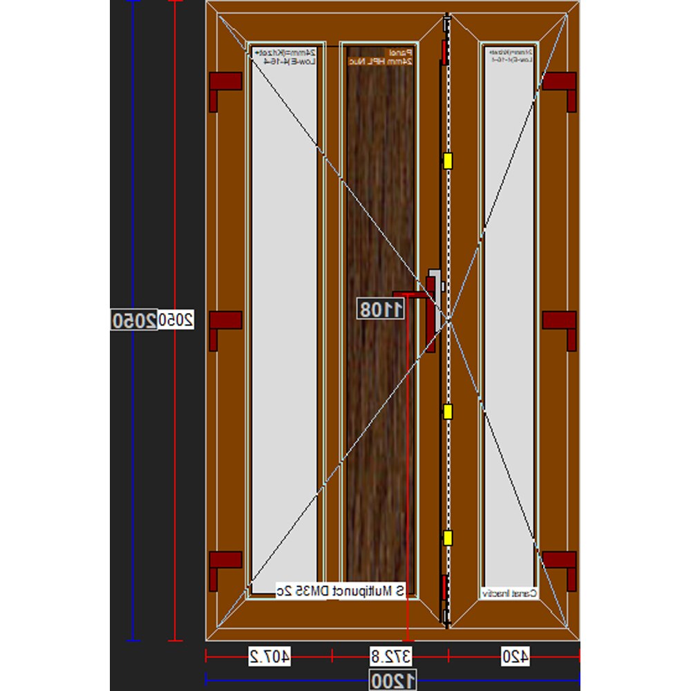 Usa exterior FENSTERWELT, cu geam, stanga, PVC, 120 x 205 cm, nuc