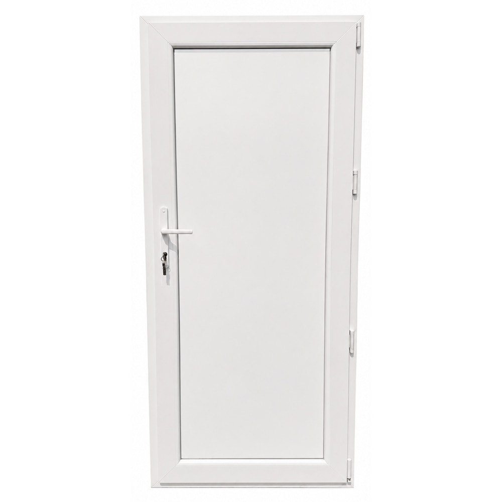 Usa exterior FENSTERWELT, fara geam, dreapta, PVC, 88 x 195 cm, alb