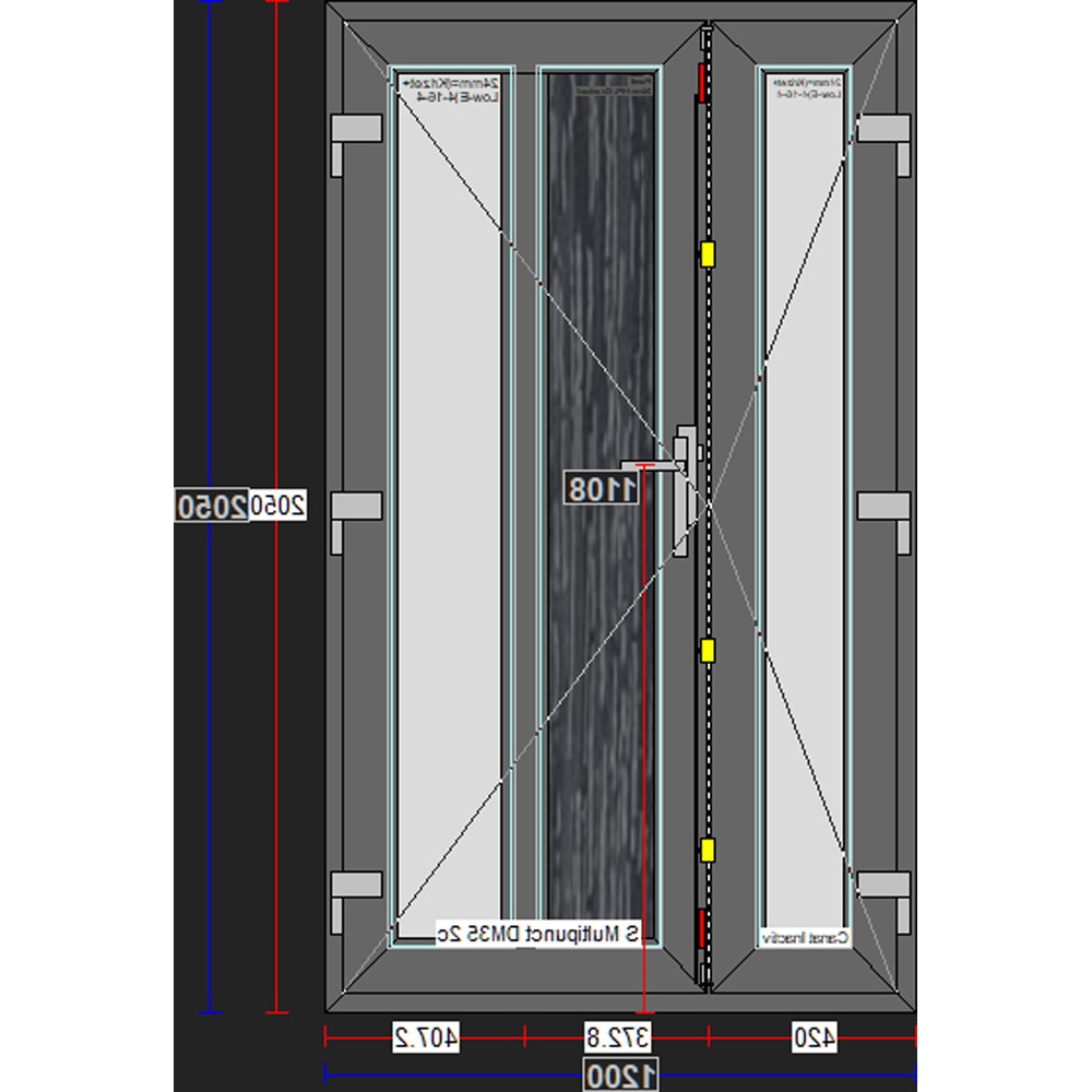 Usa exterior FENSTERWELT, cu geam, stanga, PVC, 120 x 205 cm, gri antracit