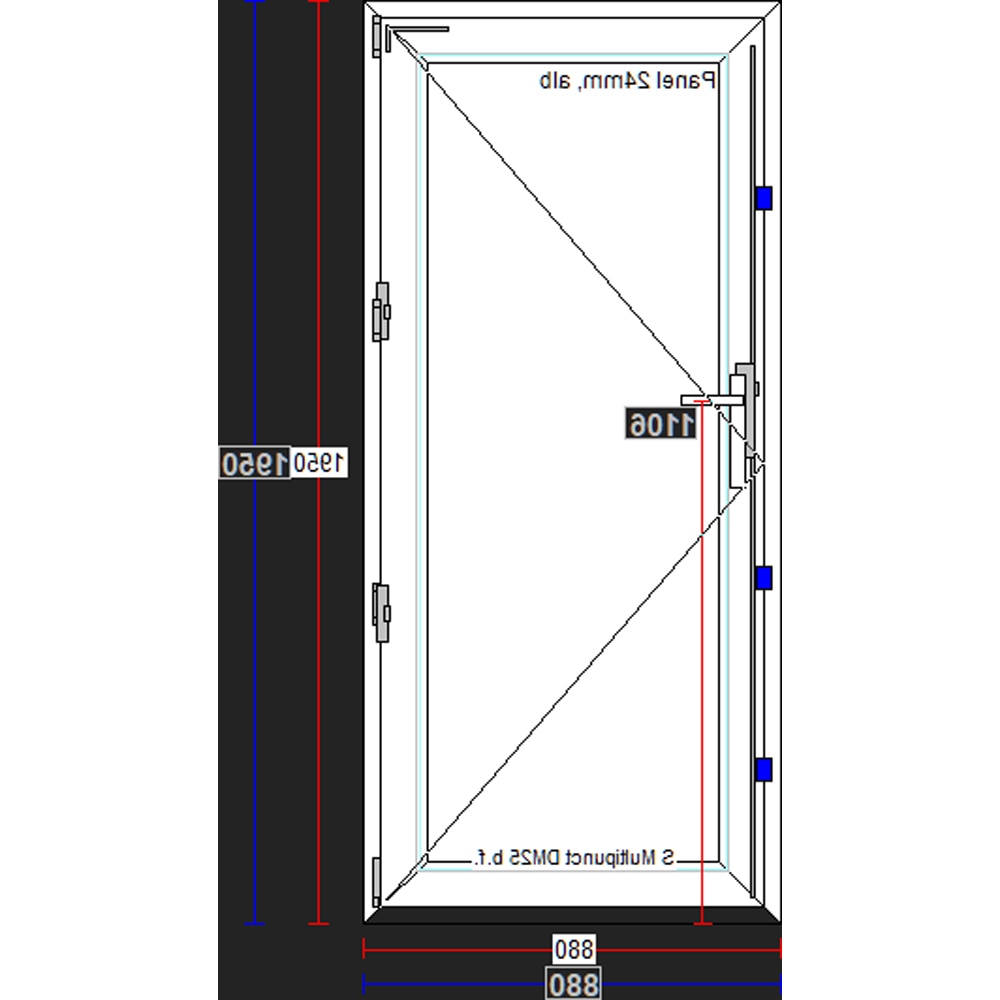 Usa exterior FENSTERWELT, fara geam, stanga, PVC, 88 x 195 cm, alb