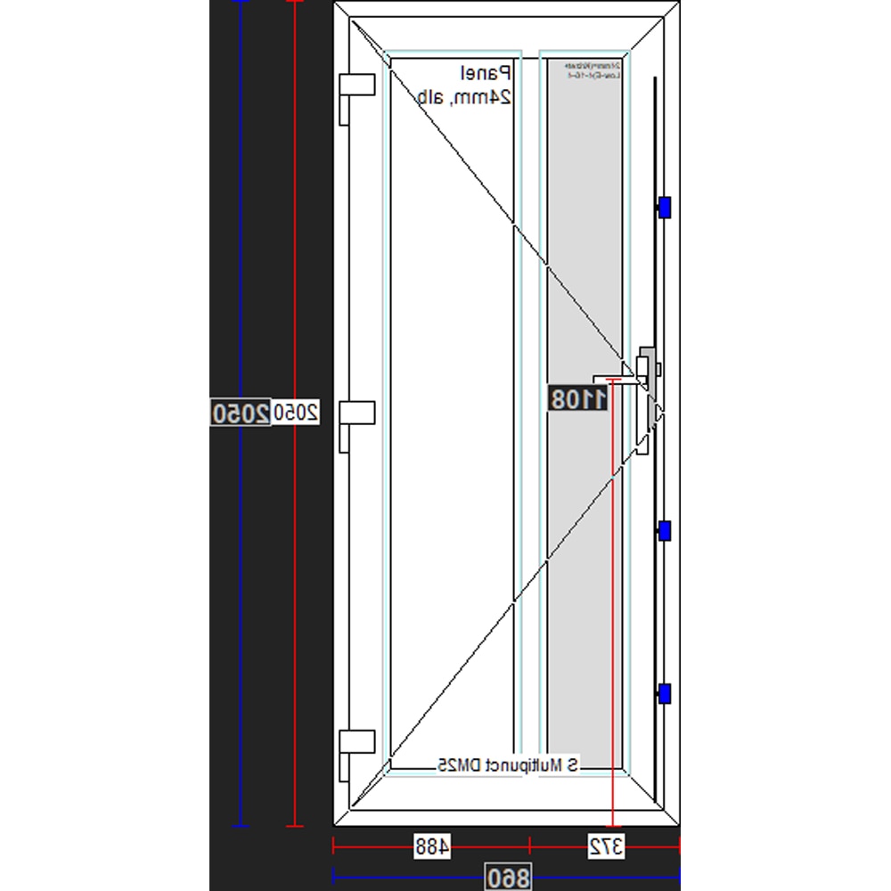 Usa exterior FENSTERWELT, cu geam, stanga, PVC, 96 x 205 cm, alb