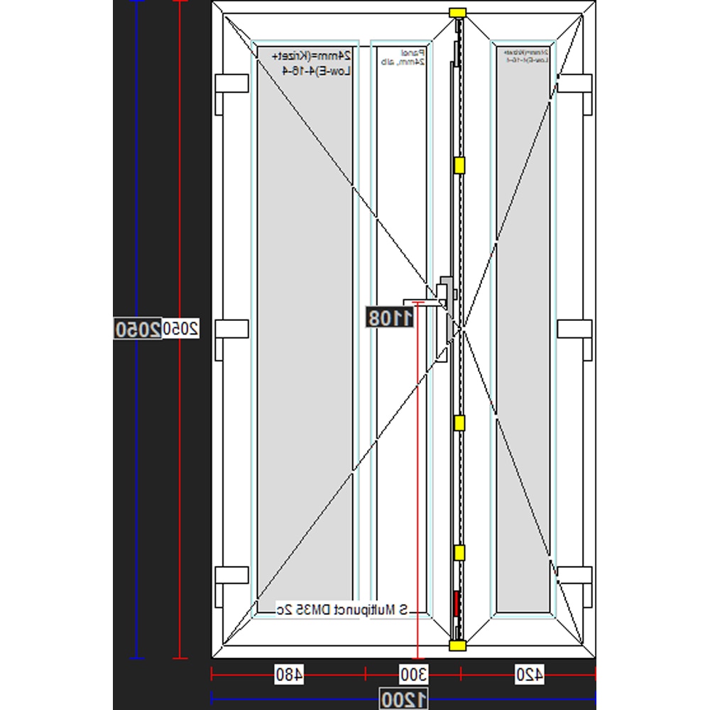 Usa exterior FENSTERWELT, cu geam, stanga, PVC, 120 x 205 cm, alb