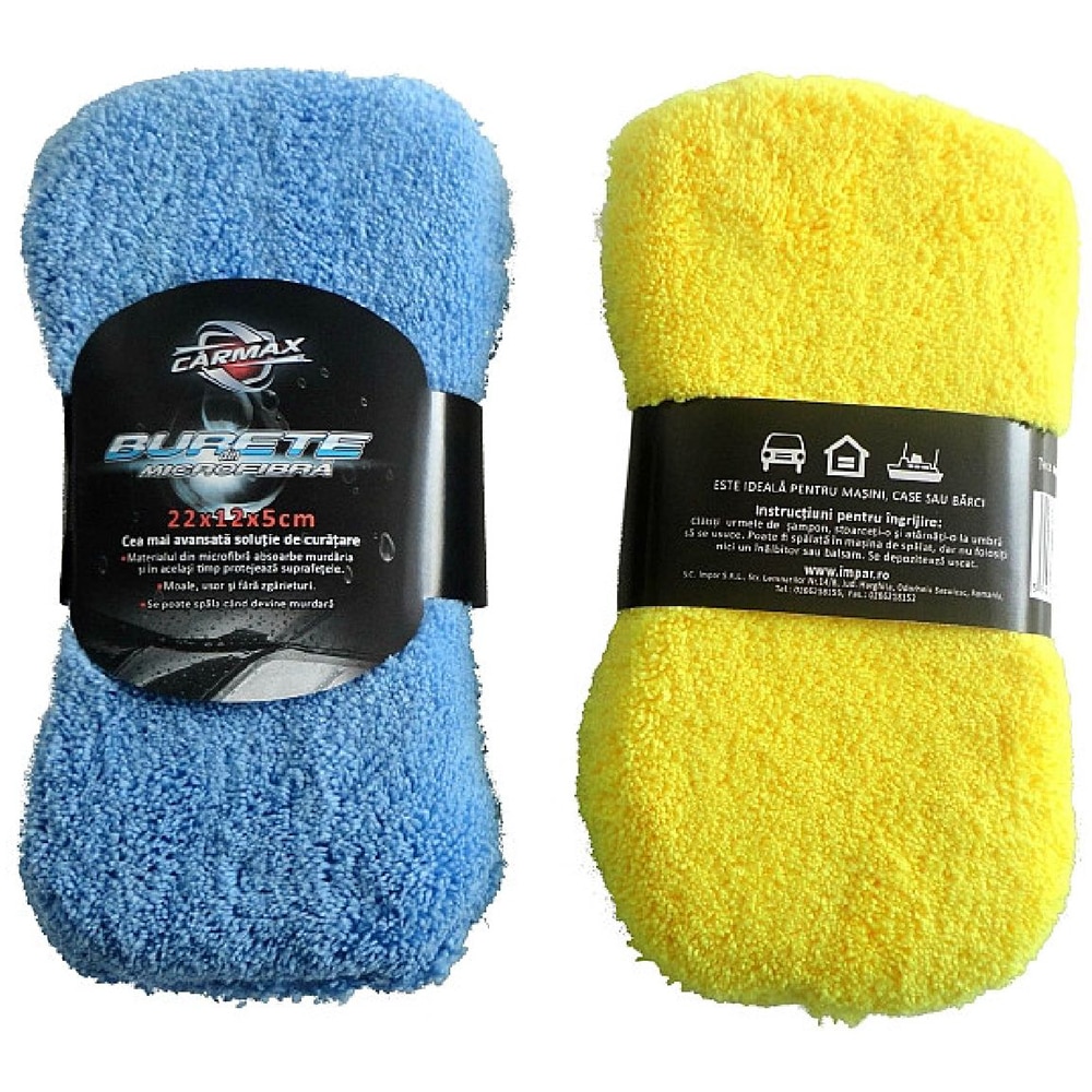 Burete microfibra CARMAX 20565, 22 x 5 x 12 cm, diverse culori