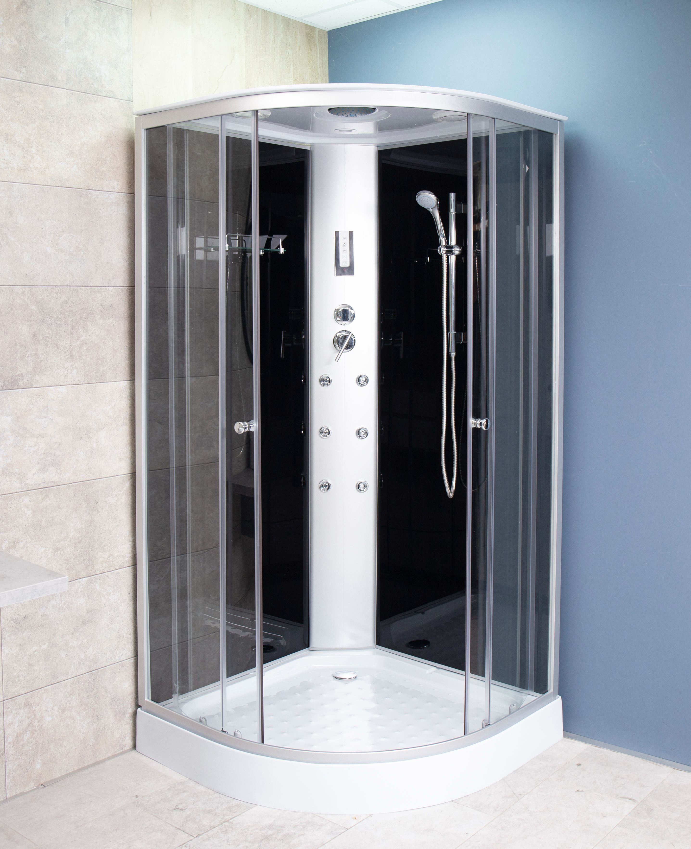 Cabina hidromasaj, cadita joasa, semirotunda, 215 x 100 cm  Venus