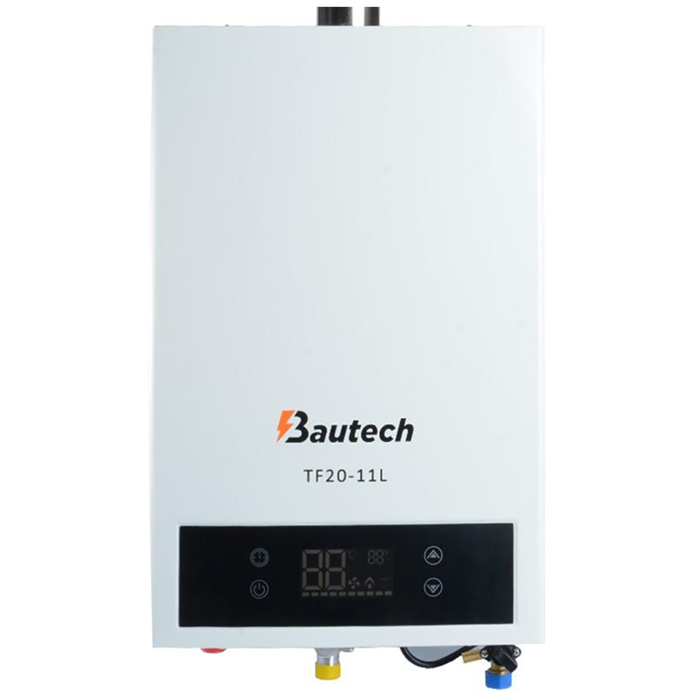 Instant apa calda pe gaz GPL BAUTECH TF20-11 L, 11l/min, 20kW, tiraj fortat, alb