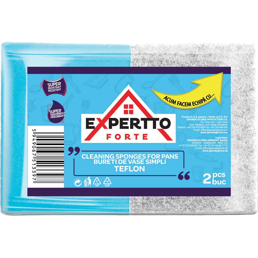 Burete de vase EXPERTTO 513397, Teflon, 2 bucati