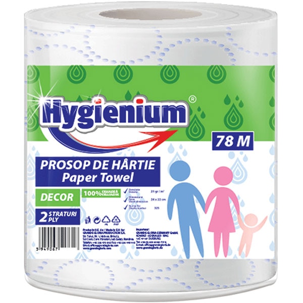Prosoape de hartie HYGIENIUM Decor 17623, 2 straturi, 1 rola