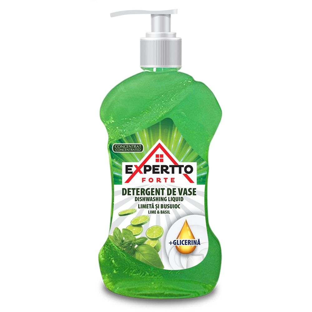 Detergent de vase EXPERTTO Forte, lime si busuioc, 1 l