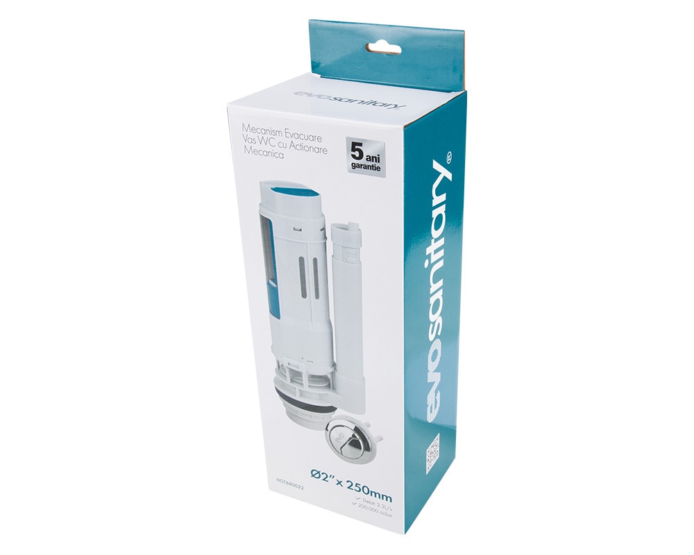 Mecanism evacuare WC, dubla apasare, mecanic, rezervoare wc de 2"