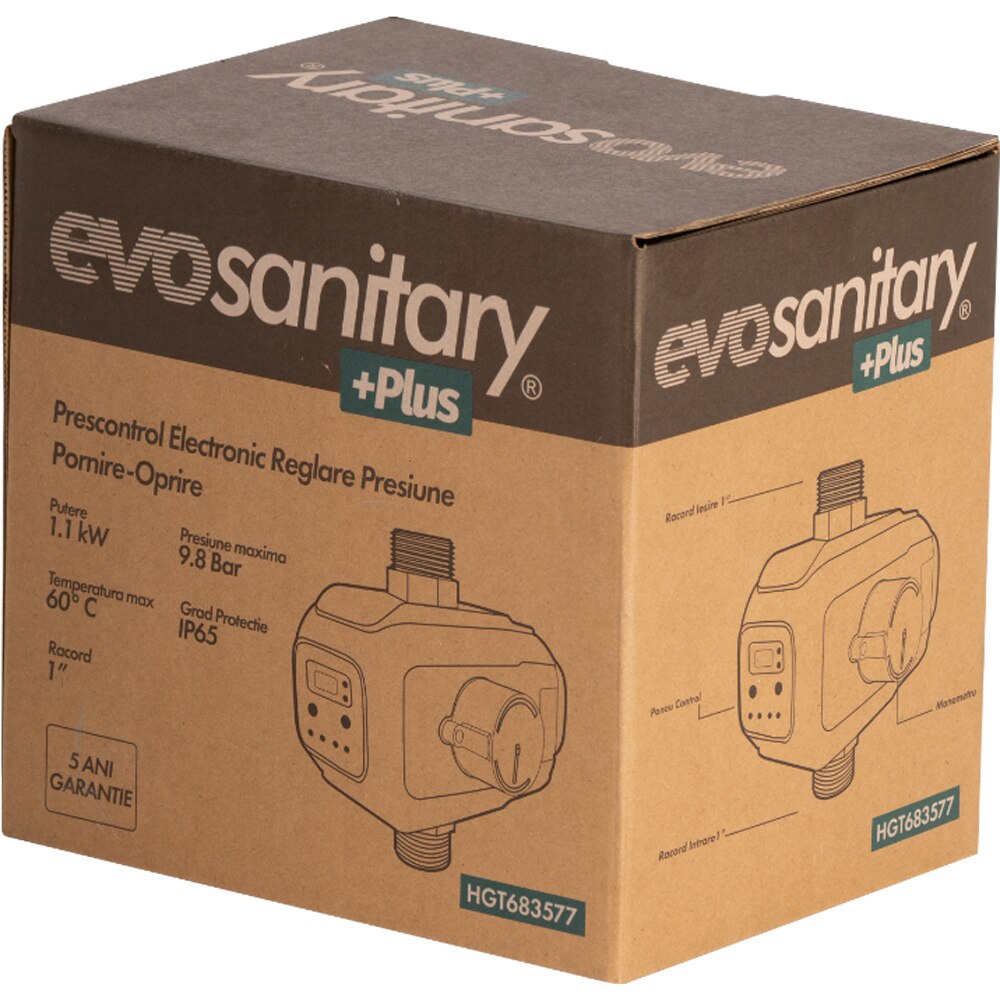 Prescontrol electronic EVOTOOLS, 1.1 kW, reglare presiune pornire-oprire