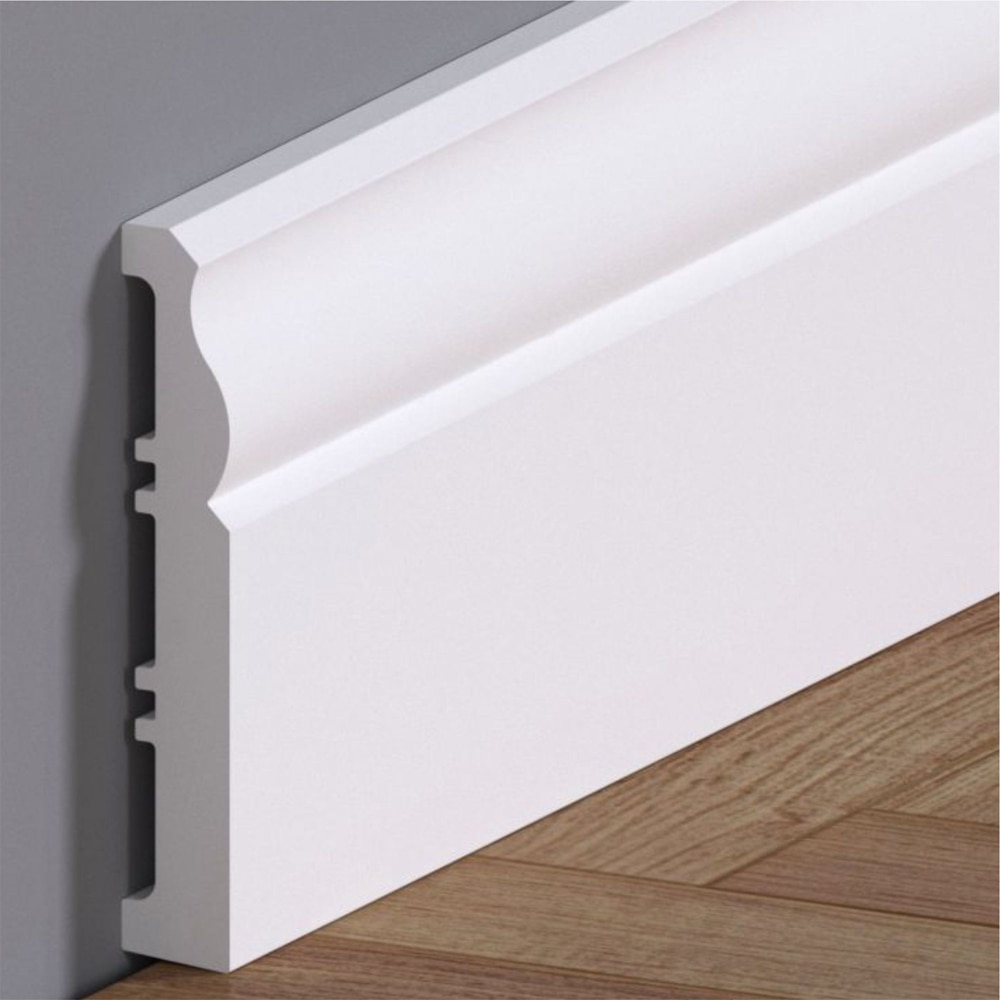 Plinta Smarald, polimer, 220 x 10 x 1.6 cm, alb