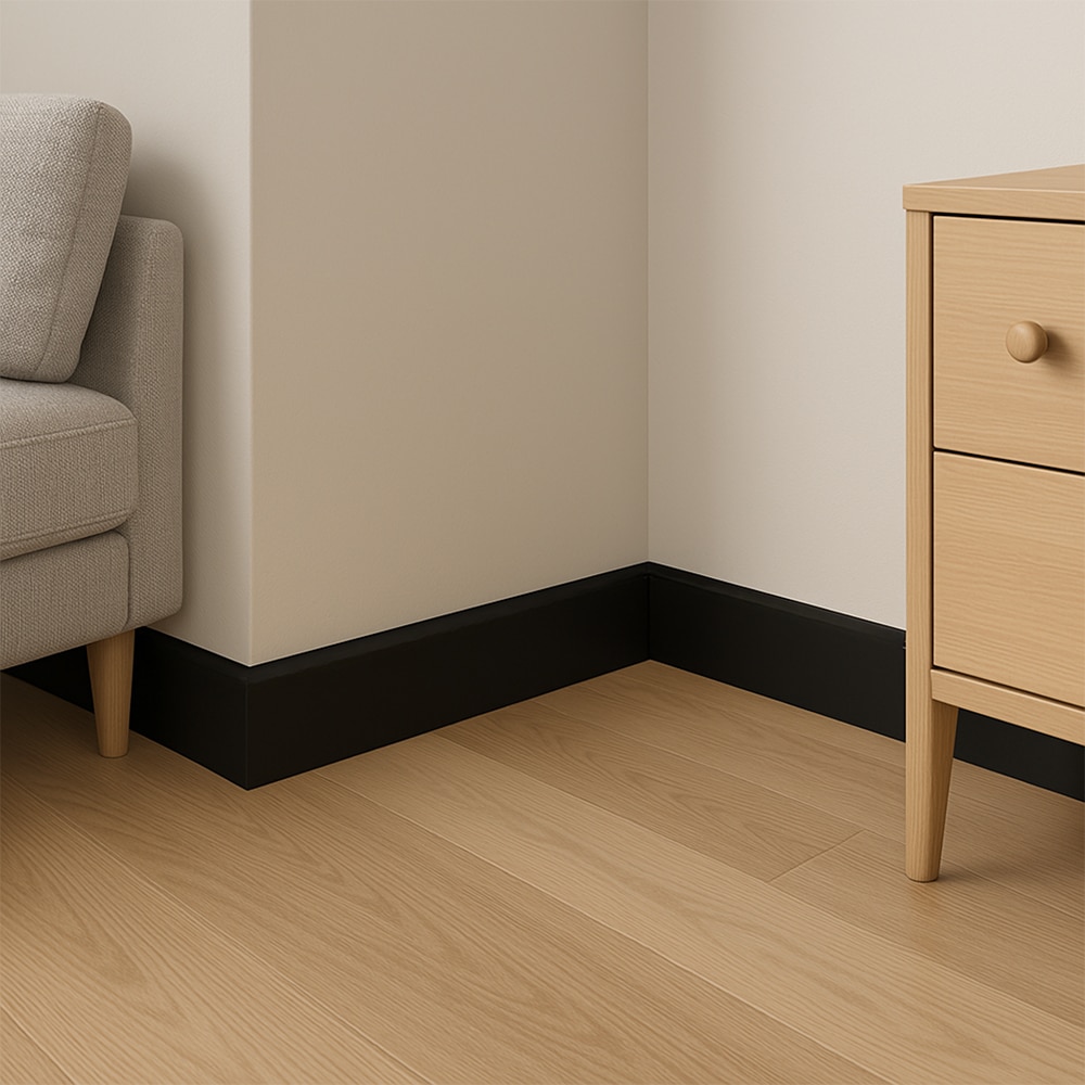 Plinta PPRBU80N, polimer, 220 x 8 x 1.6 cm, negru mat