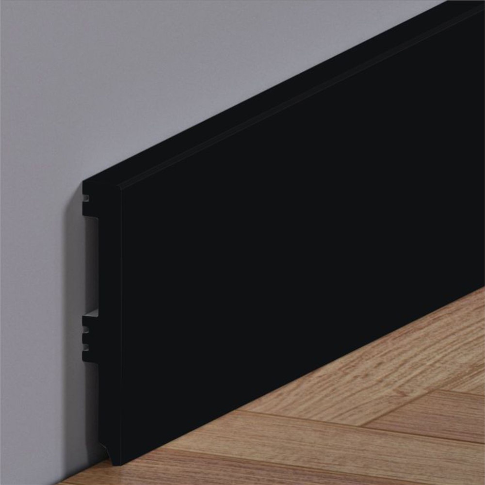 Plinta PPRBU80N, polimer, 220 x 8 x 1.6 cm, negru mat