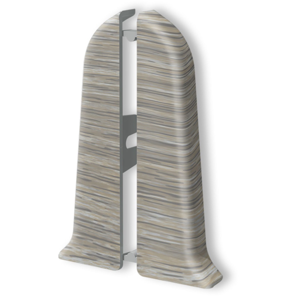 Terminatie plinta Wood Class, KN59, PVC, 2 buc/set, frasin gri