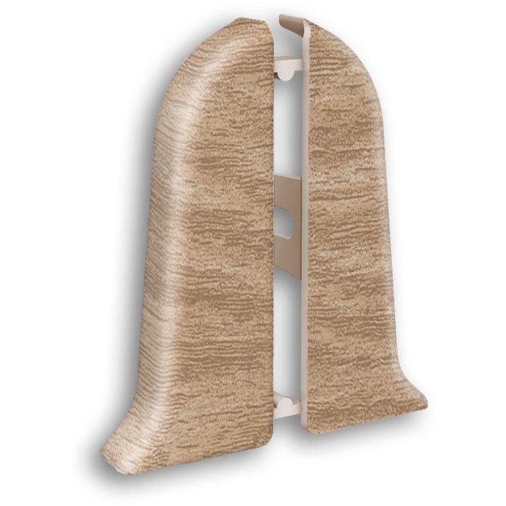 Terminatie plinta Wood Class, KN59, PVC, 2 buc/set, stejar albit