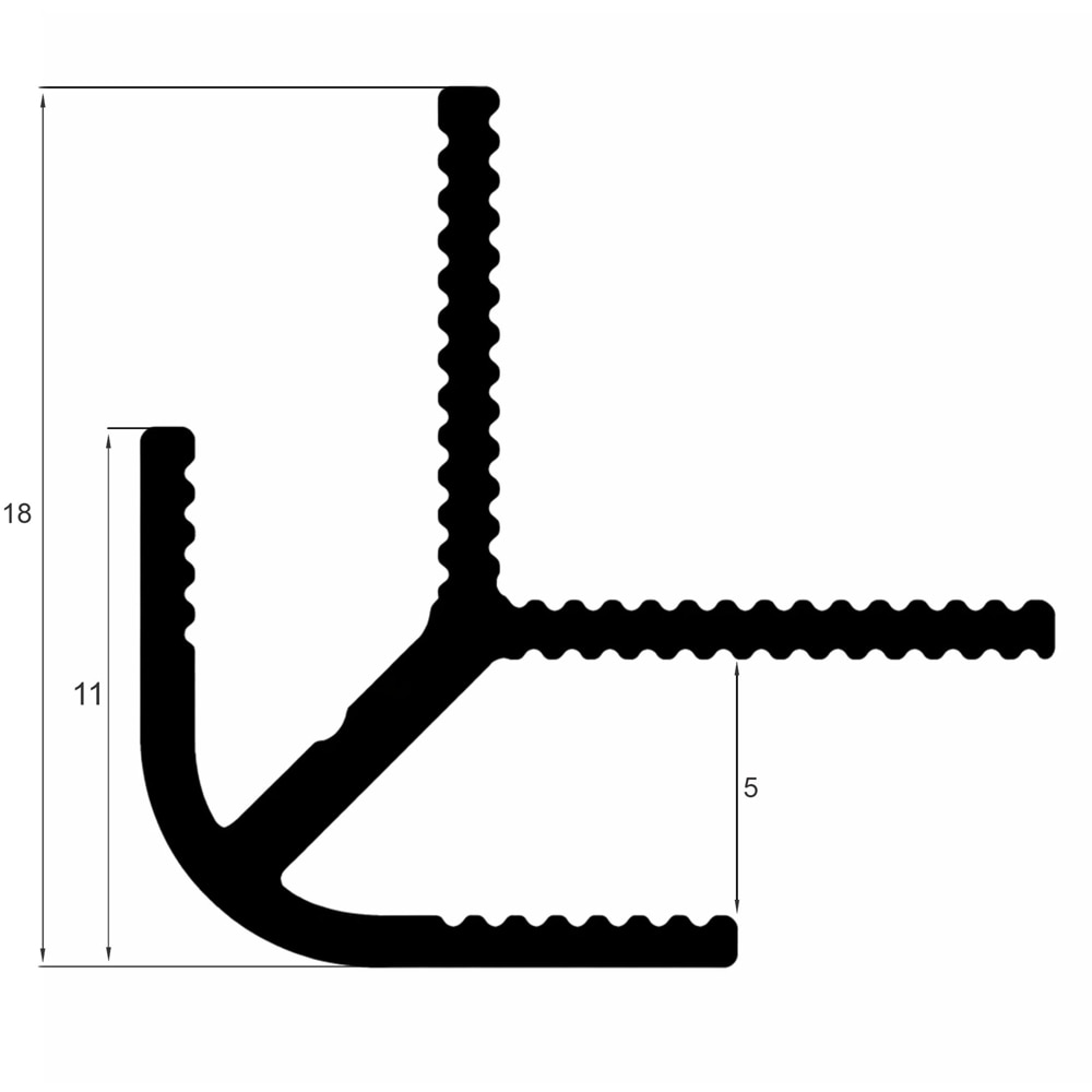 Profil colt exterior Wood Class WP3434-07, 270 x 1.1 cm, 18 mm, aluminiu, negru