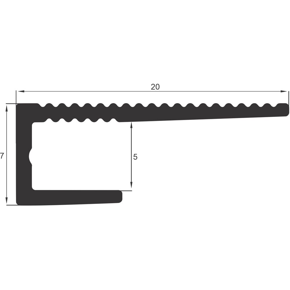 Profil inchidere Wood Class WP3432-02, 270 x 2 cm, 7 mm, aluminiu, argintiu