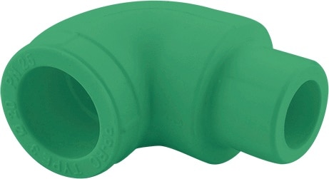 Cot PPR metalic, 90 de grade, 20 mm, racord 1/2, filet exterior, verde